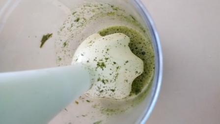 vsetko(aj zohriaty agar) som rozmixoval rucnym mixerom